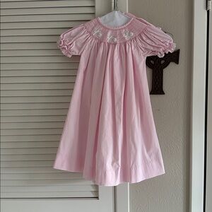 Pink Smocked Dress with bunnies